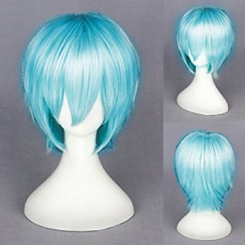 Косплей парик - Ярко-Голубой с челкой 32 см / Wig - Bright Blue with bangs